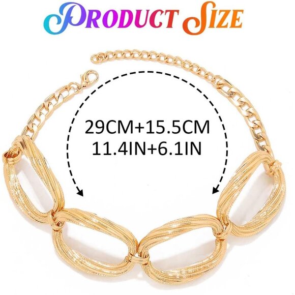 Fashionable Gold Choker Necklace - Chic Cuban Chain for Everyday Elegance - Picture 8 of 8